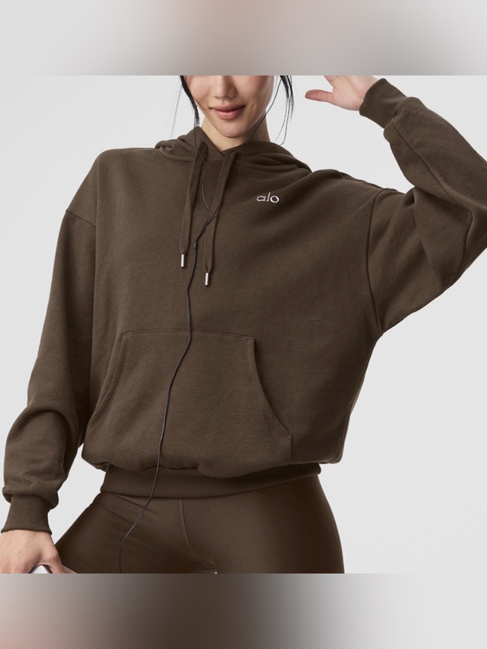 Alo Accolade Hoodie Sweatshirt - Espresso (sku: U3032RG-espresso)